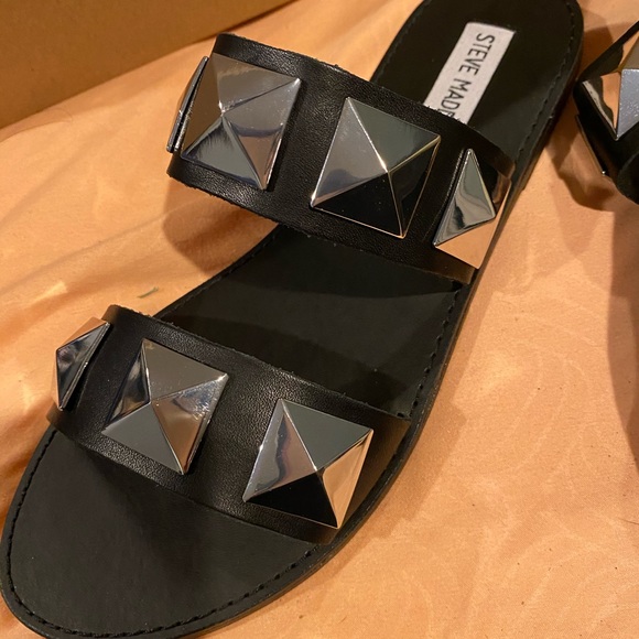 Steve Madden black sandals/slides  Cressida size 7 - Picture 4 of 8